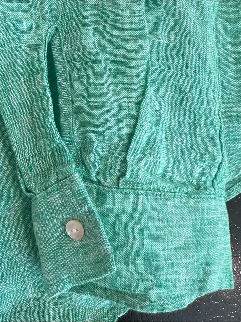 Lilly Pulitzer Sea View Linen Button Down Shirt Green Size Small - Picture 9 of 16